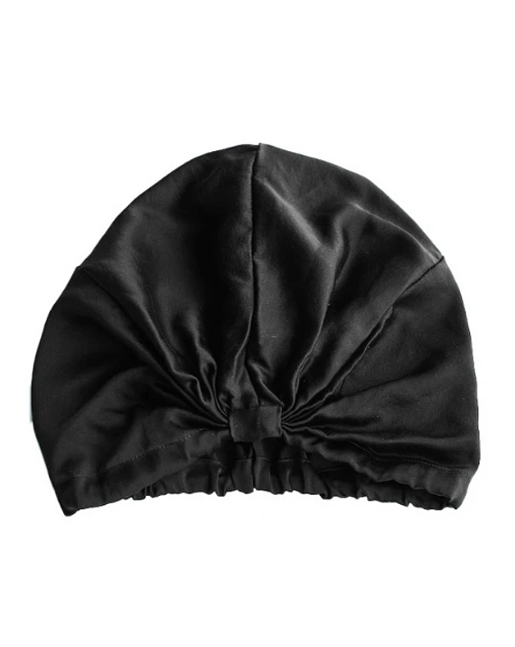 turbante negro de seda