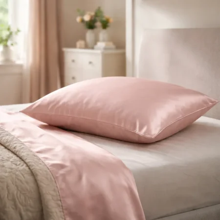 funda de satin rosada