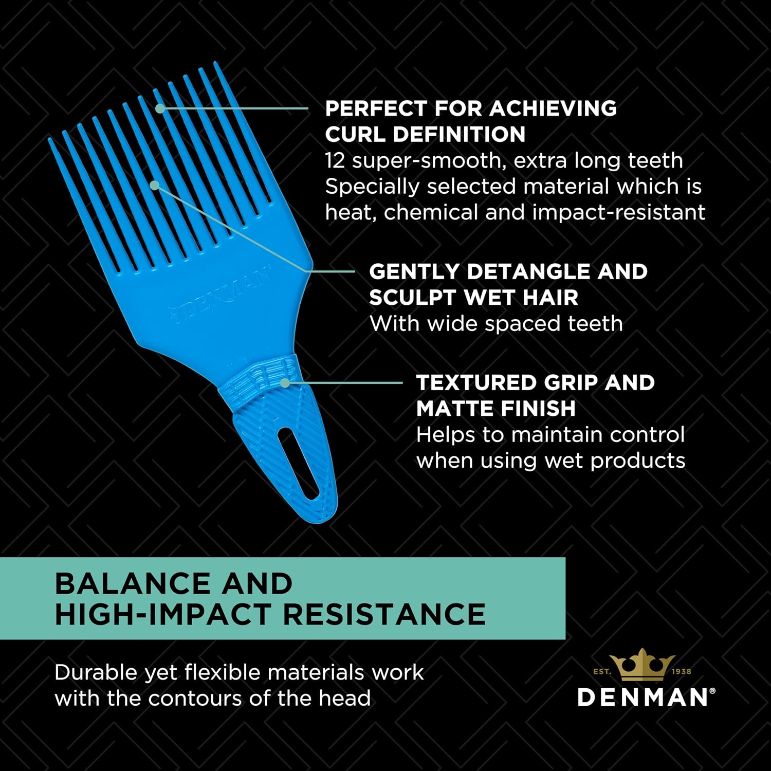 Peine Voluminizador Para Cabello Rizado - Denman D17 - Imagen 3