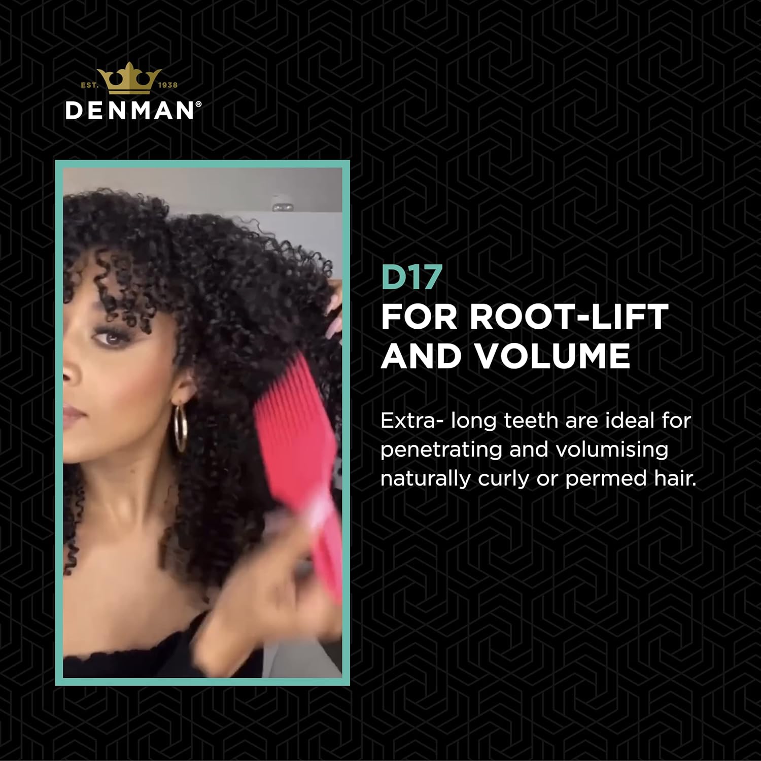 Peine Voluminizador Para Cabello Rizado - Denman D17 - Imagen 2